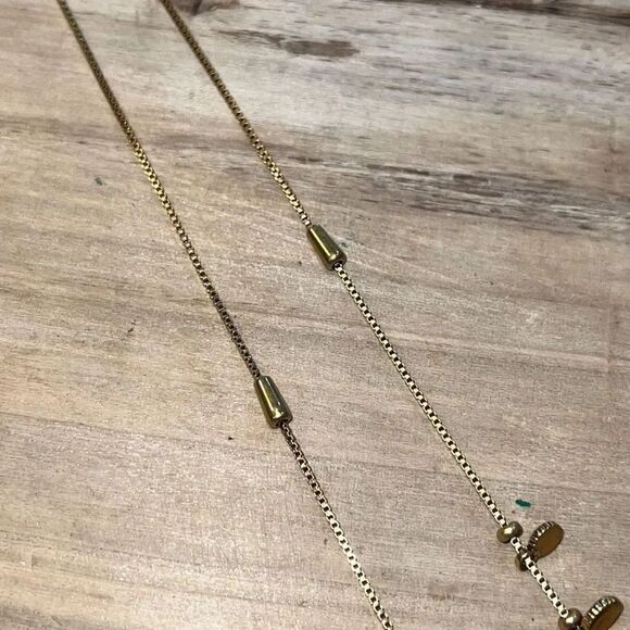 Madewell Gold Tone Coin Necklace On Adjustable Chain - Picture 6 of 6